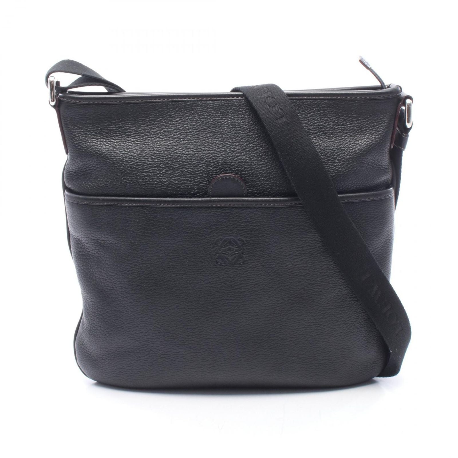 Loewe Shoulder Bag Anagram Black Leather
