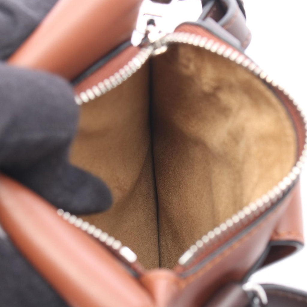 Loewe Shoulder Bag Gusset Flat Crossbody Cross Brown Leather — view 4