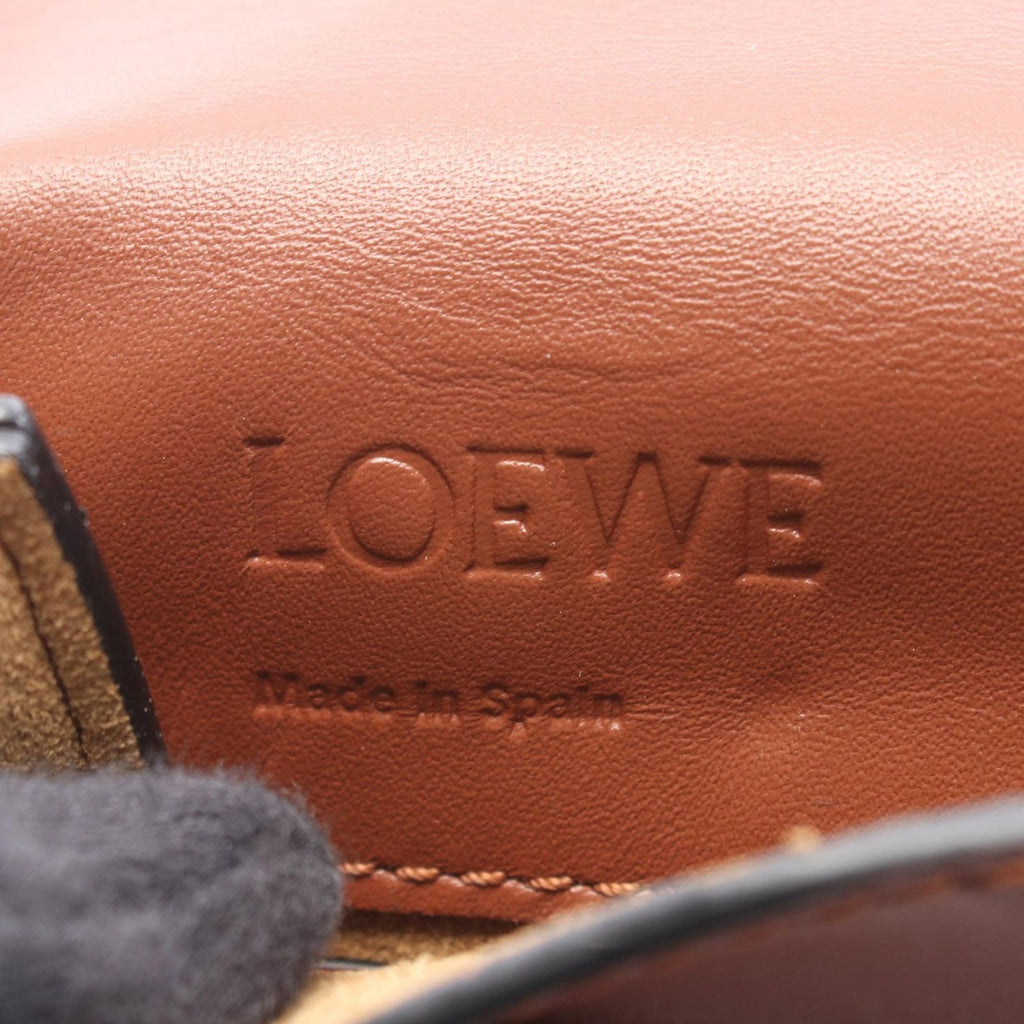 Loewe Shoulder Bag Gusset Flat Crossbody Cross Brown Leather — view 5