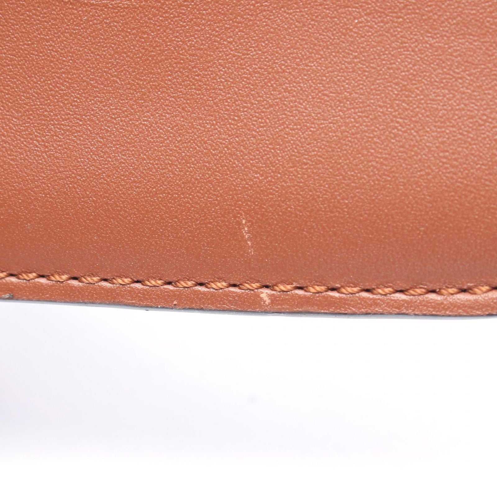 Loewe Shoulder Bag Gusset Flat Crossbody Cross Brown Leather — view 6