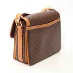 Celine Shoulder Bag Macadam Brown Canvas Leather — view 2