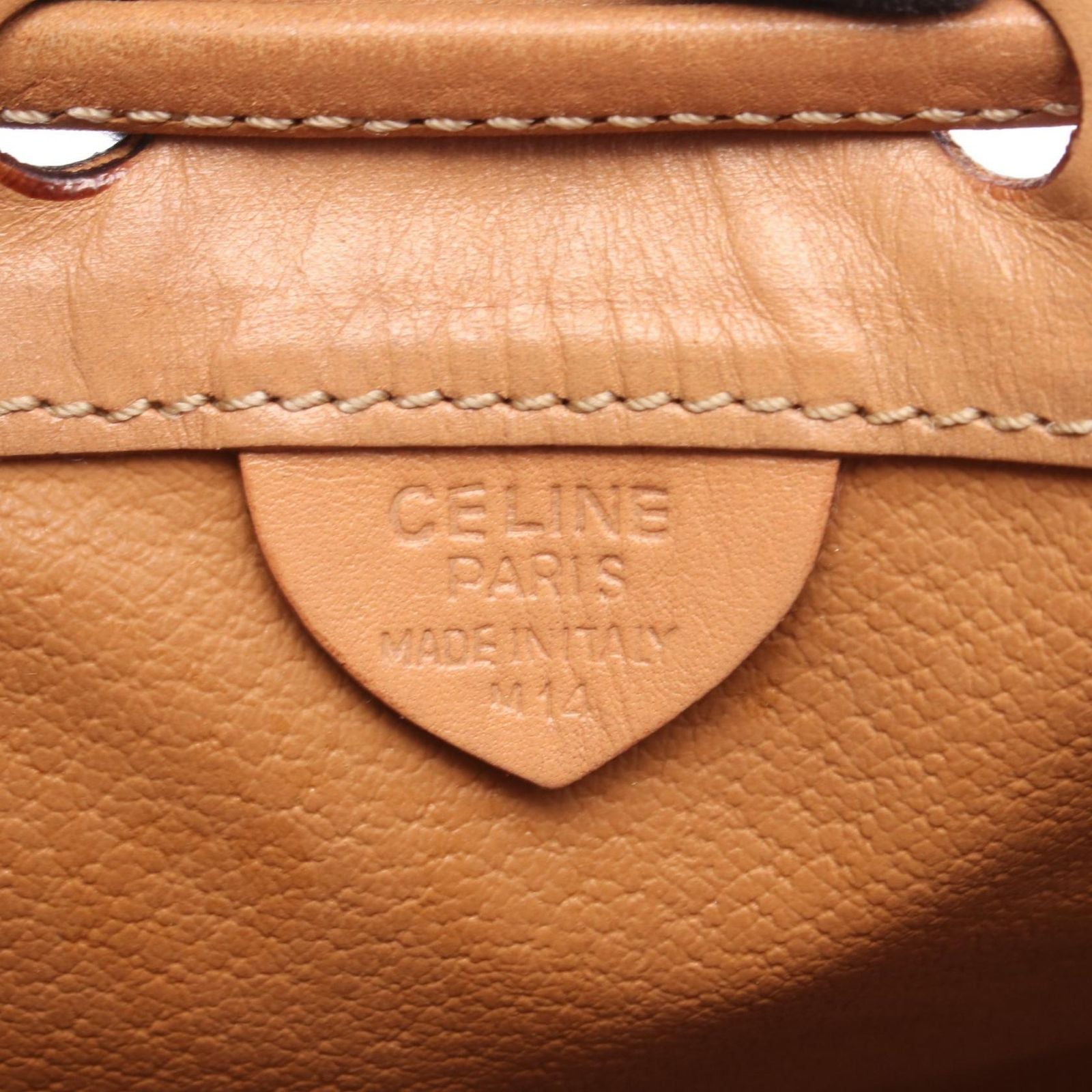 Celine Shoulder Bag Macadam Brown Canvas Leather — view 4