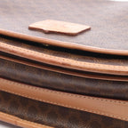 Celine Shoulder Bag Macadam Brown Canvas Leather — view 8