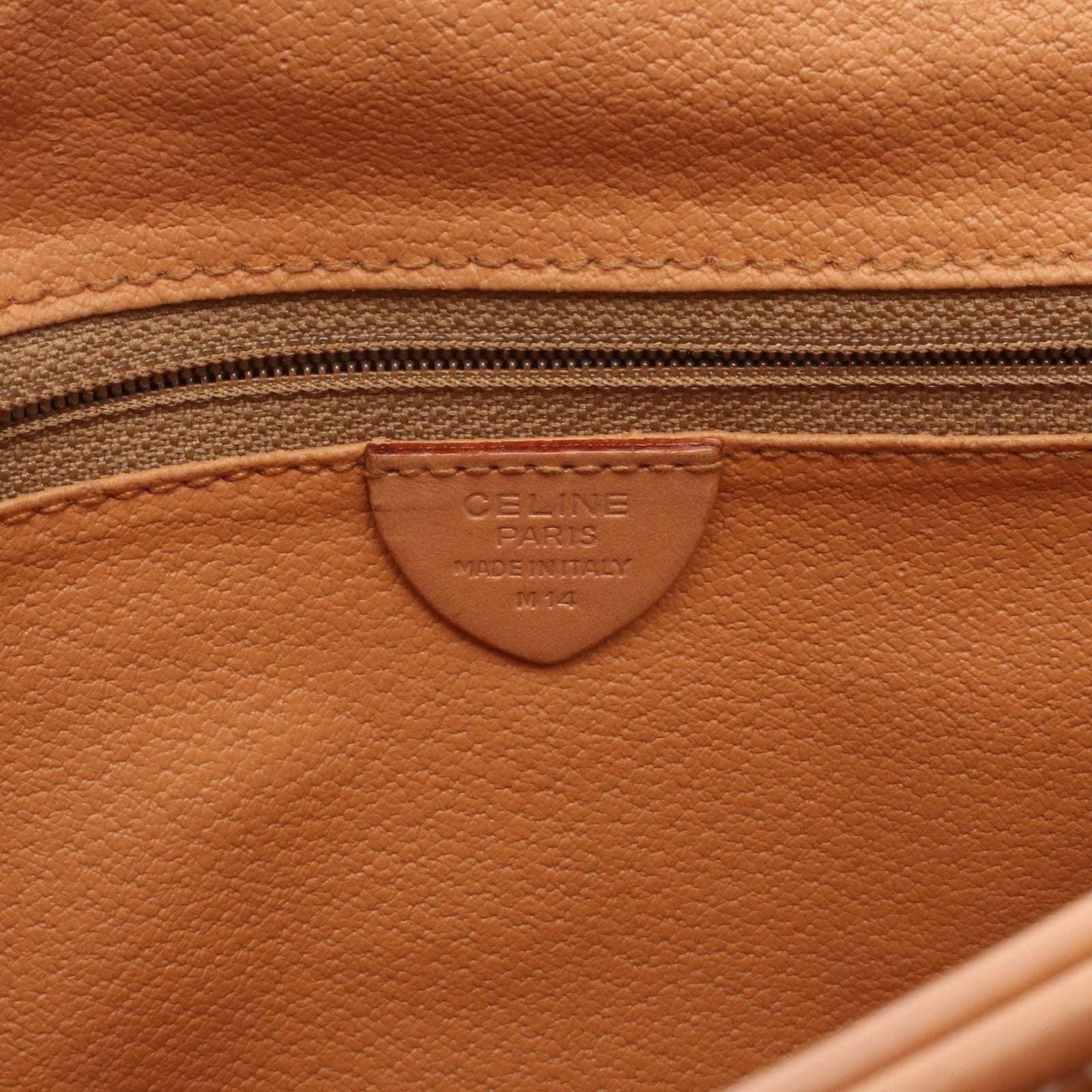 Celine Shoulder Bag Macadam Brown Canvas Leather — view 4