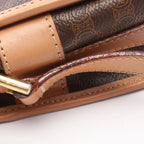 Celine Shoulder Bag Macadam Brown Canvas Leather — view 7