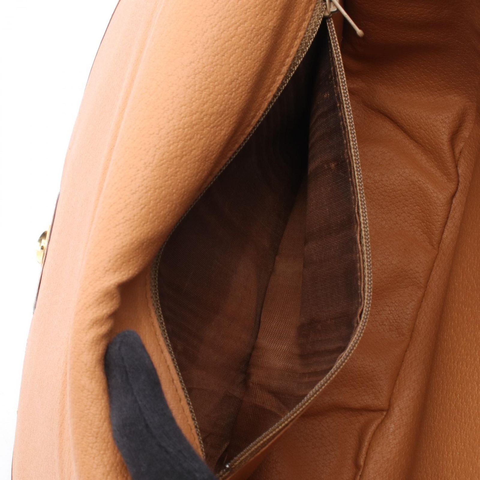 Celine Shoulder Bag Macadam Brown Canvas Leather — view 6