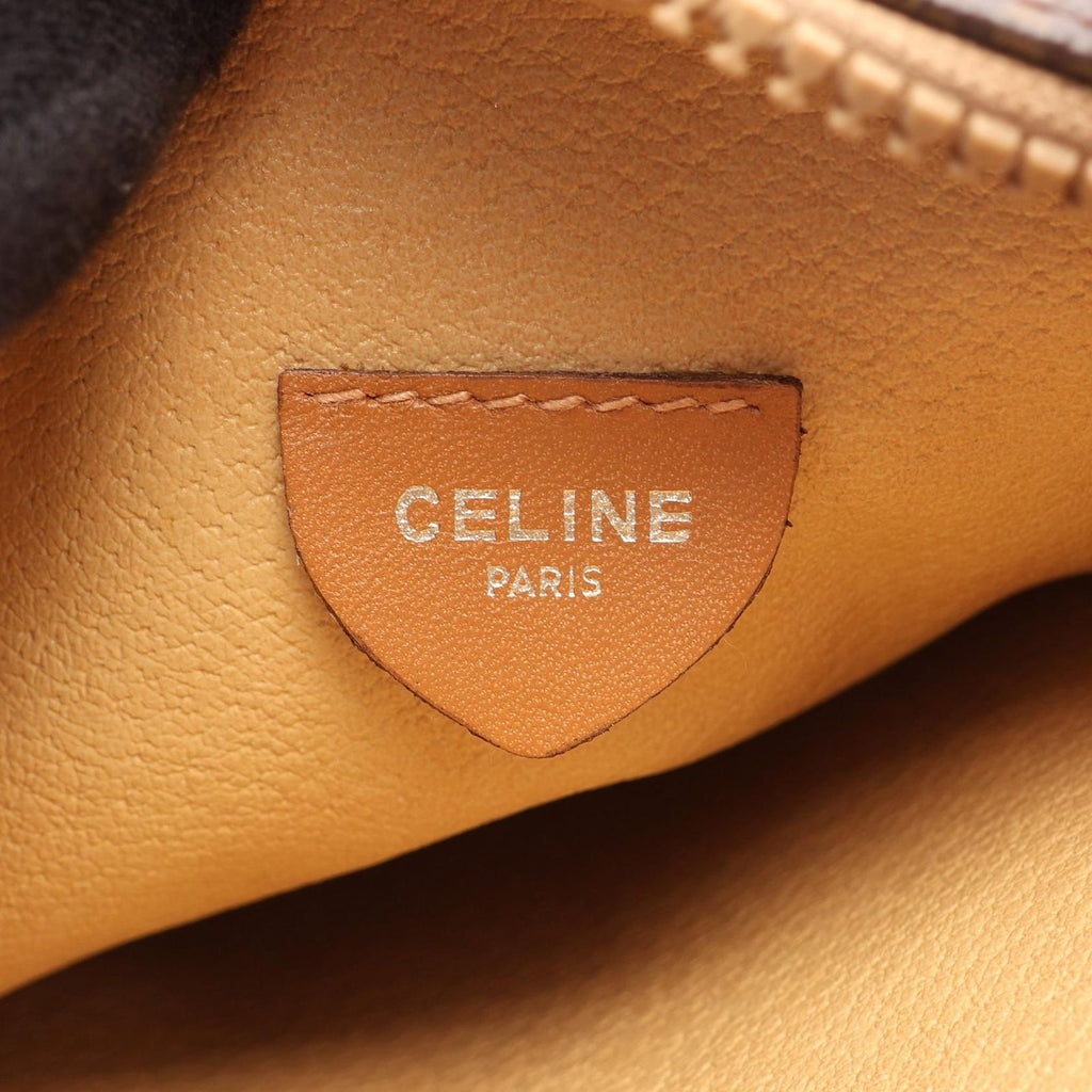 Celine Shoulder Bag Macadam Brown Canvas Leather — view 4