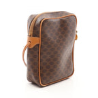 Celine Shoulder Bag Macadam Brown Canvas Leather — view 2