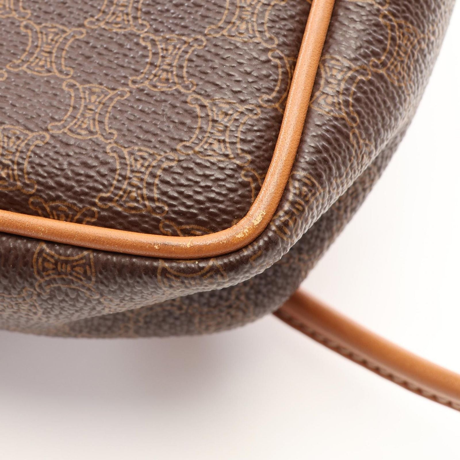 Celine Shoulder Bag Macadam Brown Canvas Leather — view 5