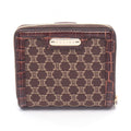 Celine Bifold Wallet Macadam Brown Canvas Leather