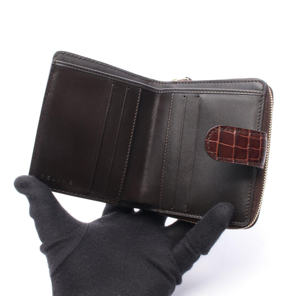 Celine Bifold Wallet Macadam Brown Canvas Leather — view 3