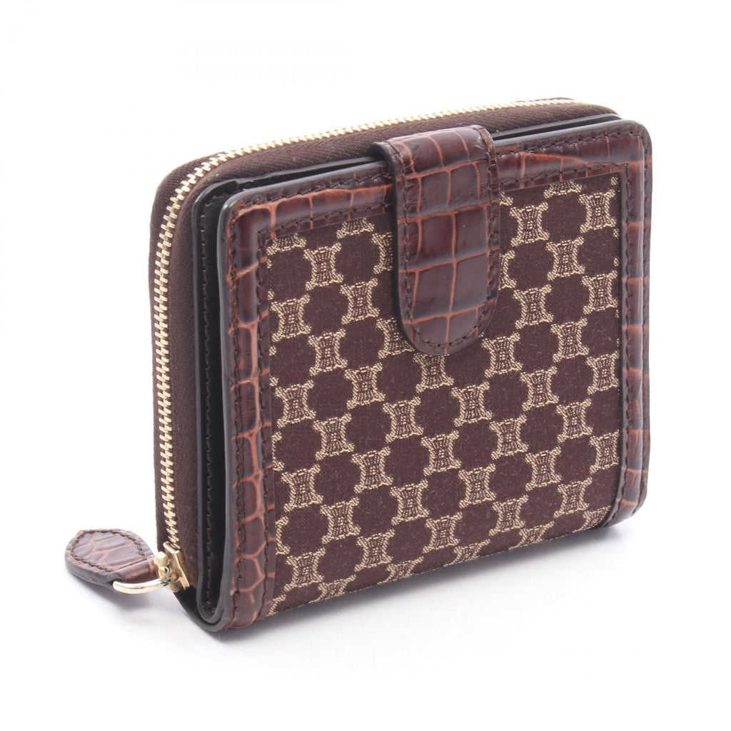 Celine Bifold Wallet Macadam Brown Canvas Leather — view 2
