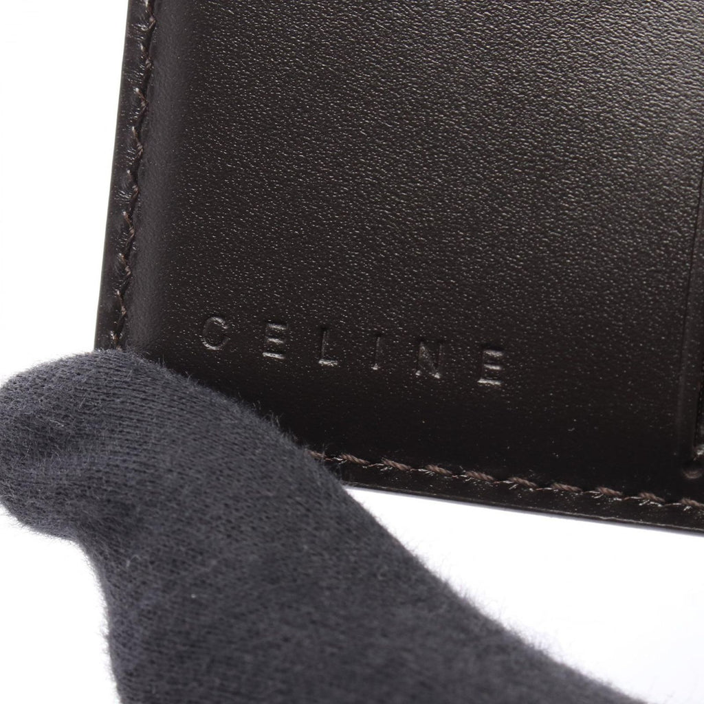 Celine Bifold Wallet Macadam Brown Canvas Leather — view 5