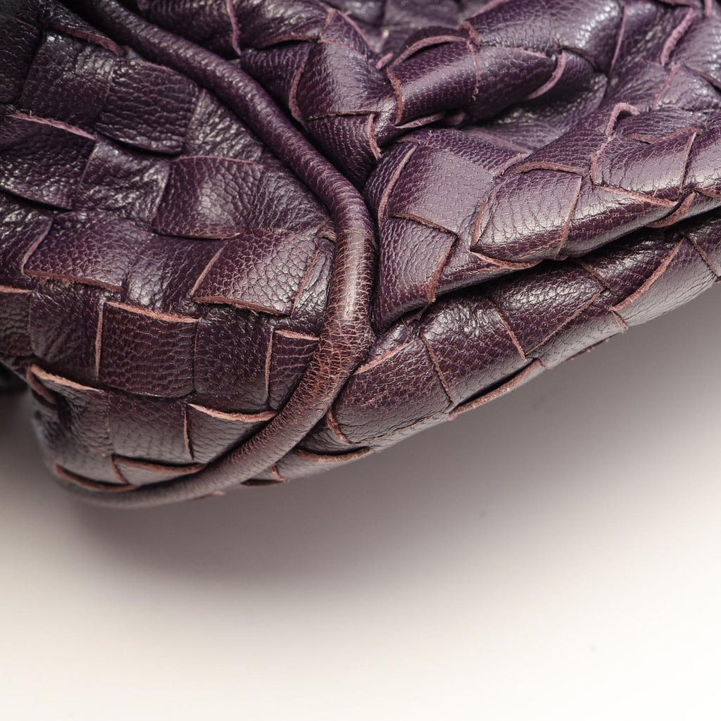 Bottega Veneta Shoulder Bag Intrecciato Purple Leather — view 8