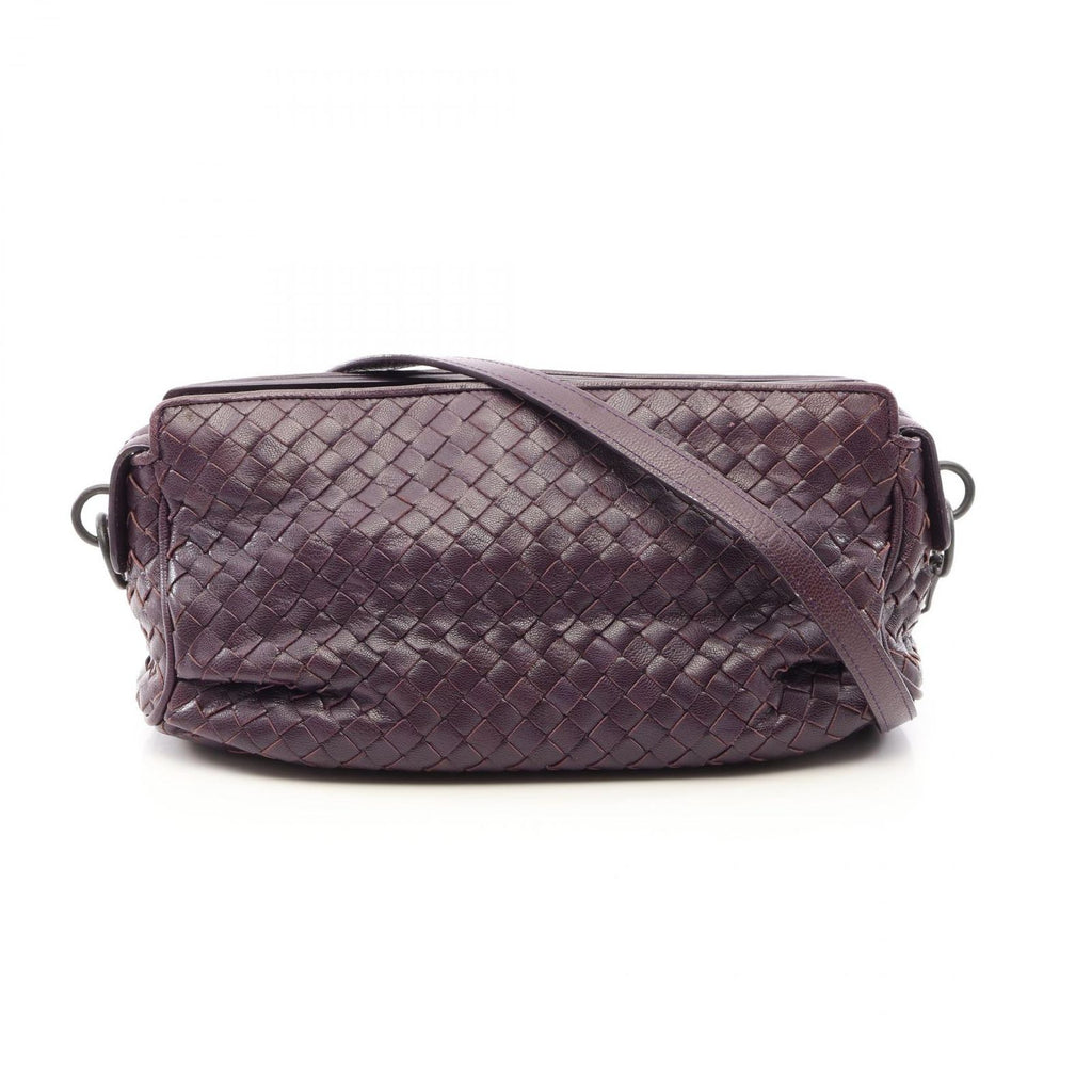 Bottega Veneta Shoulder Bag Intrecciato Purple Leather