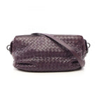 Bottega Veneta Shoulder Bag Intrecciato Purple Leather
