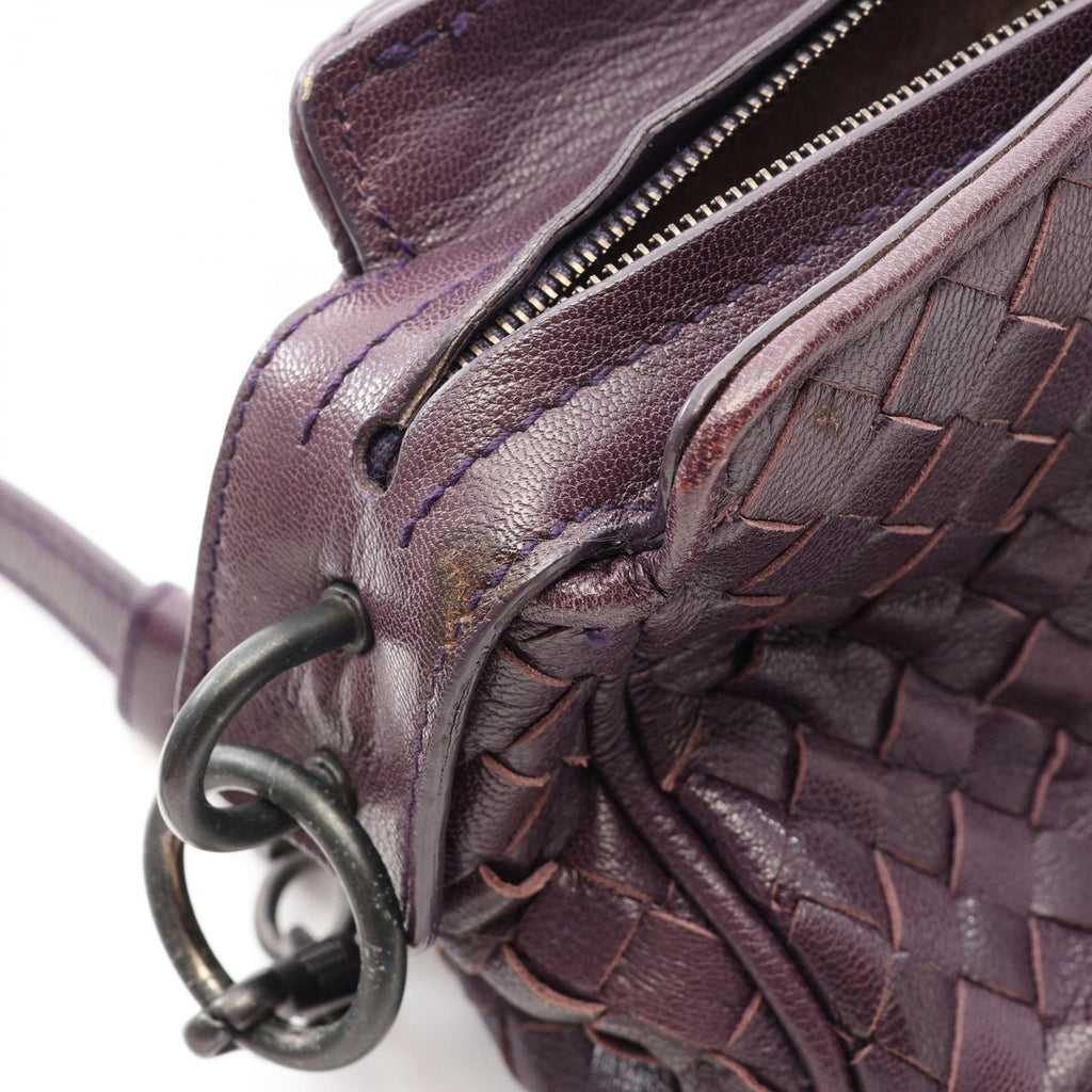 Bottega Veneta Shoulder Bag Intrecciato Purple Leather — view 7
