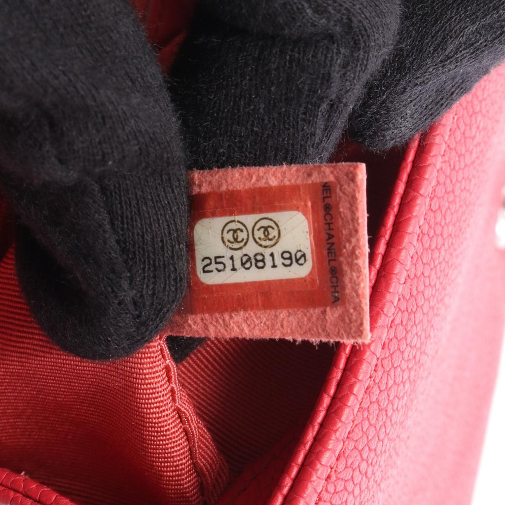 Chanel Shoulder Bag Boy Small Red Caviar Leather Chain — view 5