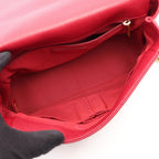 Chanel Shoulder Bag Quilted Top Handle 2-Way Red Caviar Leather Top Full Flap — view 3