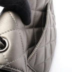 Chanel Shoulder Bag Quilted Round Flap Small Metallic Sill Bague Lambskin Chain — view 6
