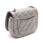 Chanel Shoulder Bag Quilted Round Flap Small Metallic Sill Bague Lambskin Chain — view 2