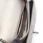 Chanel Shoulder Bag Quilted Round Flap Small Metallic Sill Bague Lambskin Chain — view 3