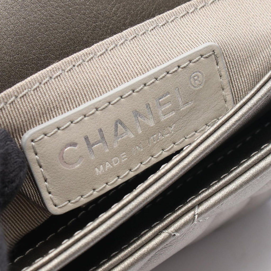 Chanel Shoulder Bag Quilted Round Flap Small Metallic Sill Bague Lambskin Chain — view 4