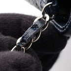 Chanel Shoulder Bag Half Moon CC Logo Navy Caviar Leather CC Chain Wallet — view 8