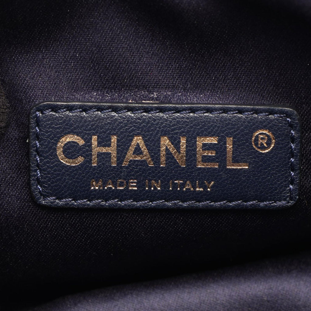 Chanel Shoulder Bag Stitch Che Blanc Smoked Blue Leather Mini Chain — view 4