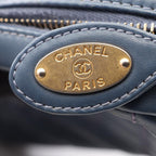 Chanel Shoulder Bag Stitch Che Blanc Smoked Blue Leather Mini Chain — view 6