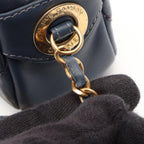 Chanel Shoulder Bag Stitch Che Blanc Smoked Blue Leather Mini Chain — view 8
