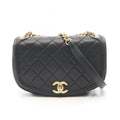 Chanel Shoulder Bag Quilted Black Lambskin Small Chain