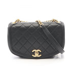 Chanel Shoulder Bag Quilted Black Lambskin Small Chain