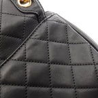 Chanel Shoulder Bag Quilted Black Lambskin Small Chain — view 8