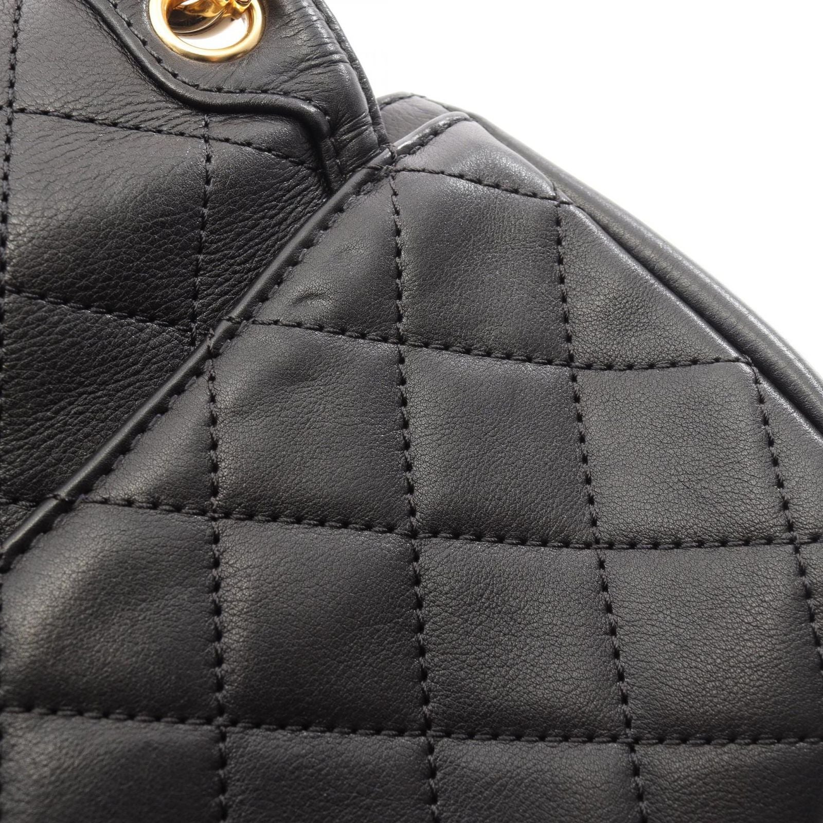 Chanel Shoulder Bag Quilted Black Lambskin Small Chain — view 8