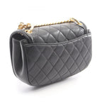 Chanel Shoulder Bag Quilted Black Lambskin Small Chain — view 2