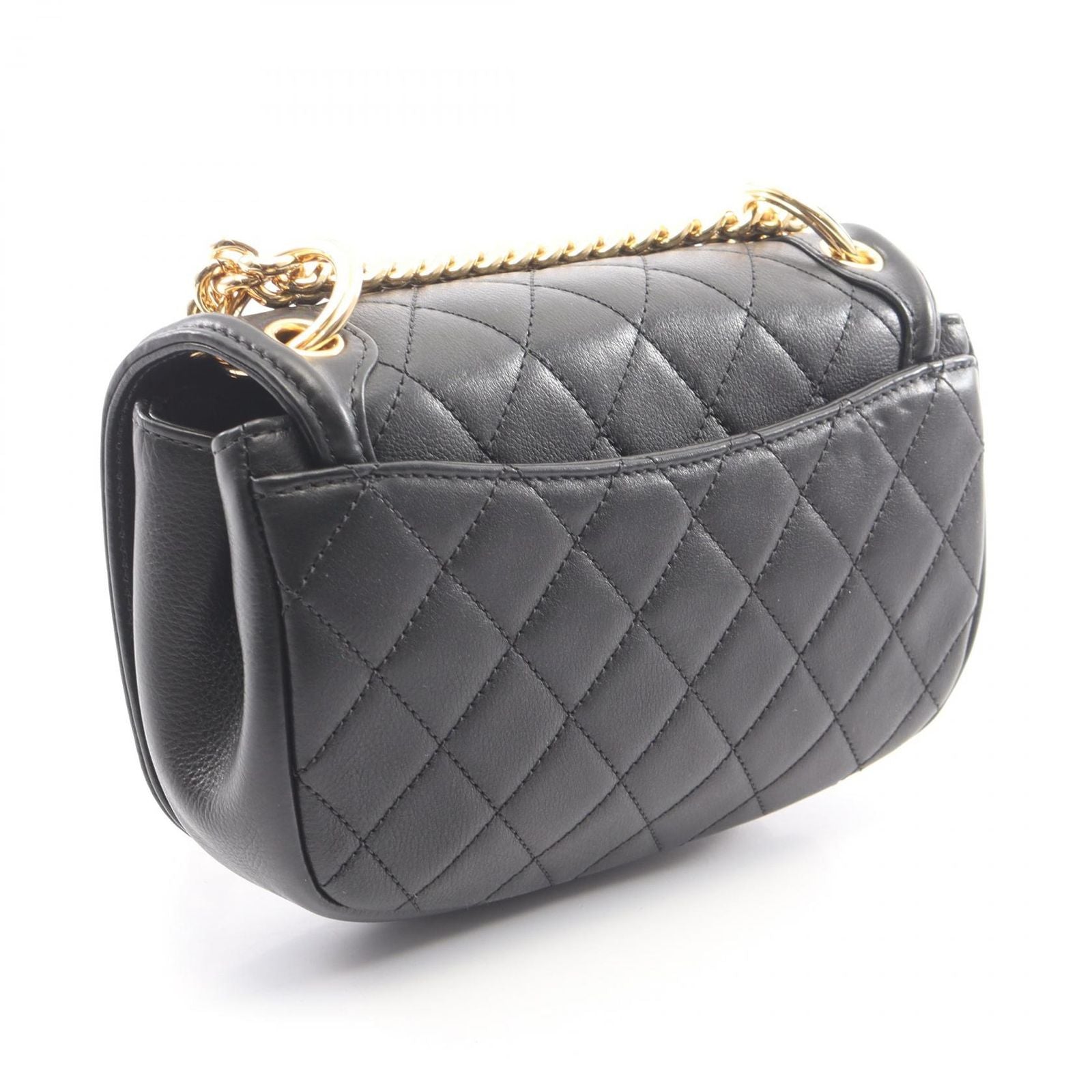 Chanel Shoulder Bag Quilted Black Lambskin Small Chain — view 2