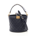 Chanel Shoulder Bag Boy 2-Way Navy Lambskin Boy Small