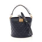 Chanel Shoulder Bag Boy 2-Way Navy Lambskin Boy Small