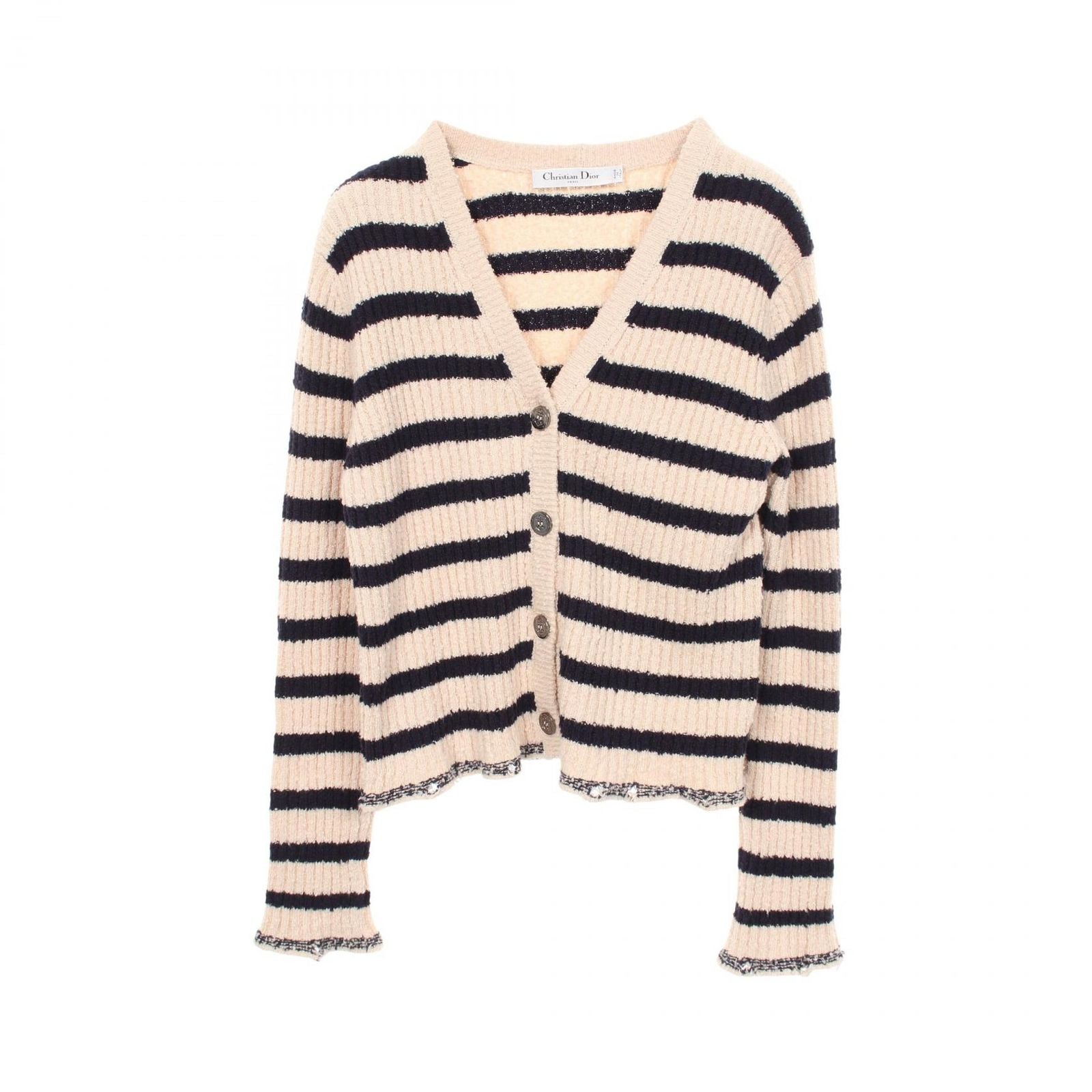 Dior Cardigan Marinier Twin Set Distressed Tank Top Cotton