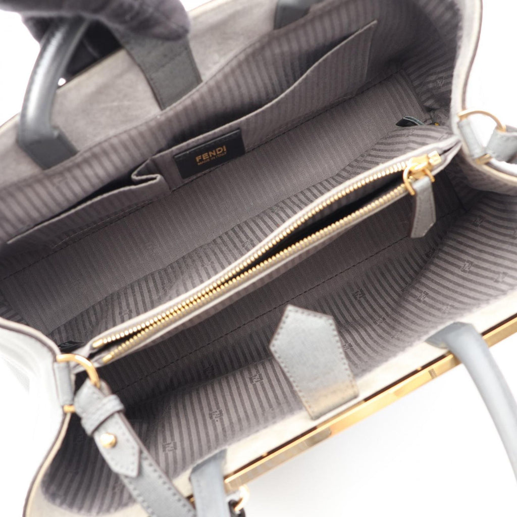 Fendi Handbag 2-Way Gray Leather Toujour — view 3