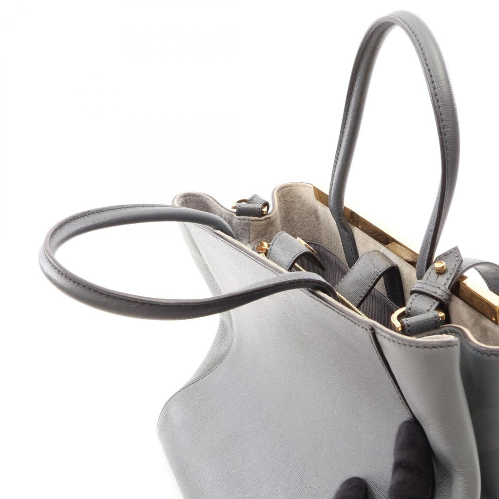 Fendi Handbag 2-Way Gray Leather Toujour — view 6