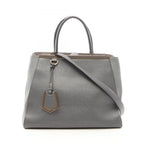 Fendi Handbag 2-Way Gray Leather Toujour