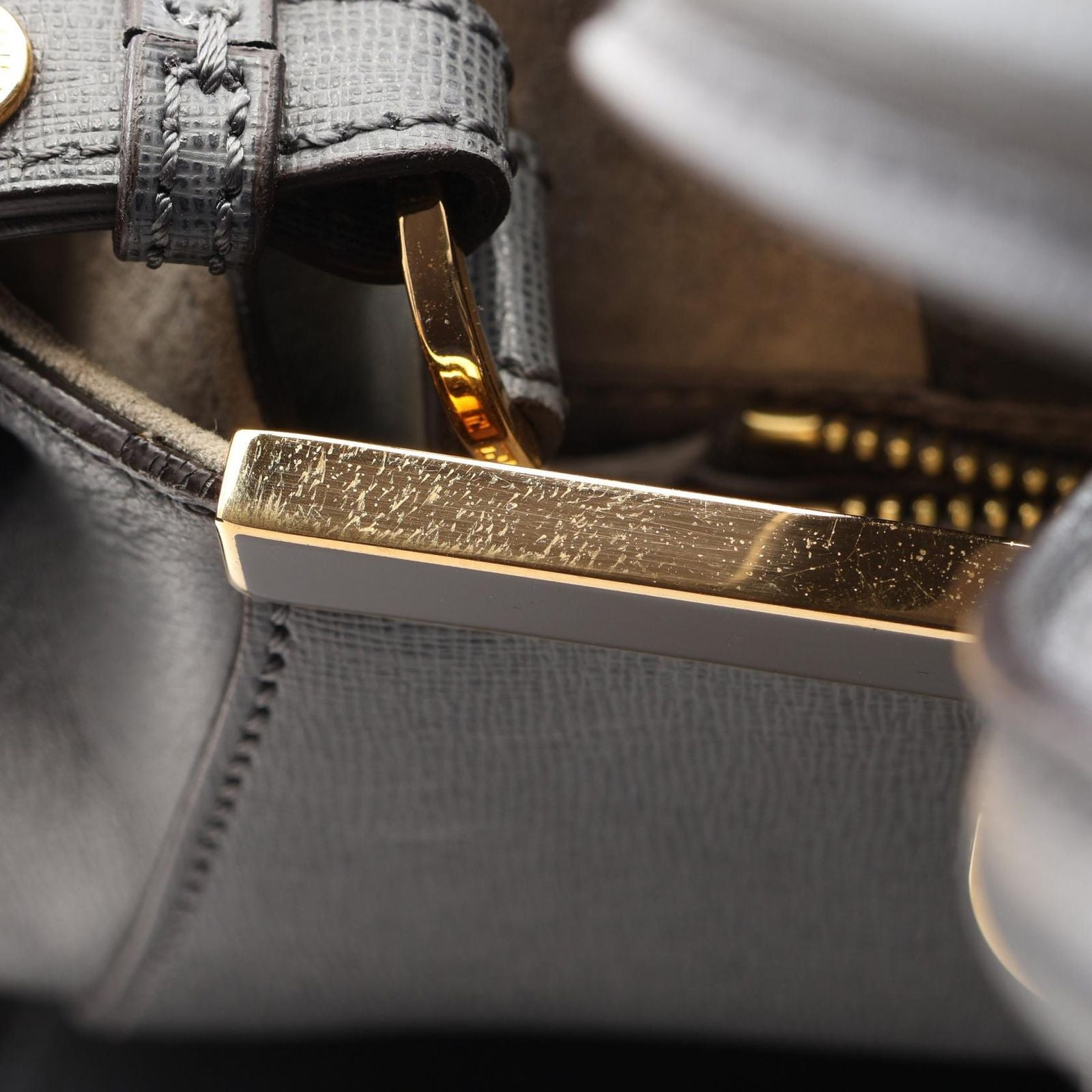 Fendi Handbag 2-Way Gray Leather Toujour — view 8