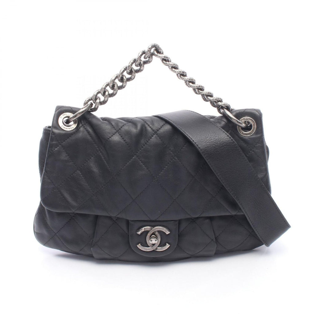 Chanel Quilted 2-Way Black Leather Shoulder