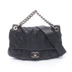 Chanel Quilted 2-Way Black Leather Shoulder