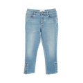 Chanel Denim Pants CC Logo Button Cotton