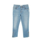 Chanel Denim Pants CC Logo Button Cotton