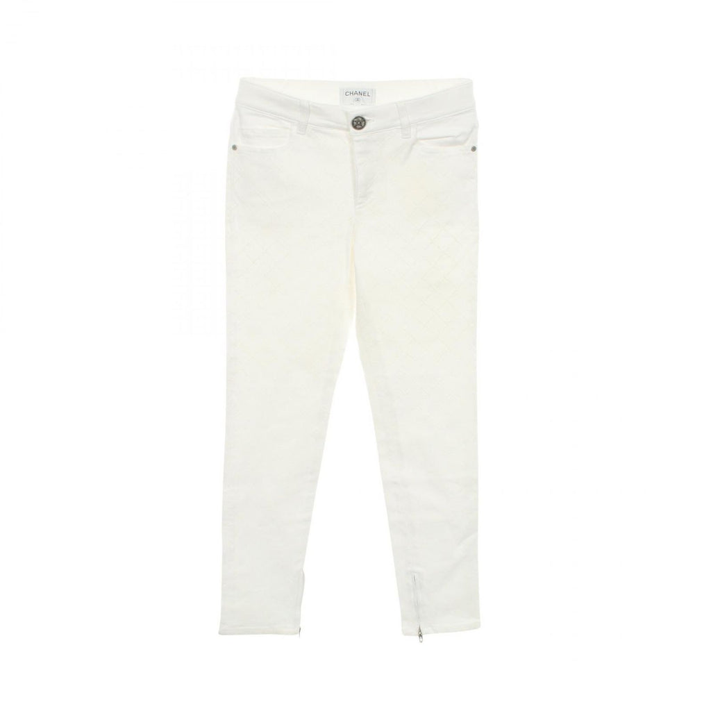 Chanel Denim Pants Quilted Skinny Cotton