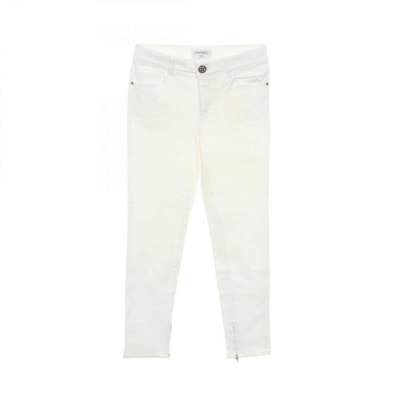 Chanel Denim Pants Quilted Skinny Cotton